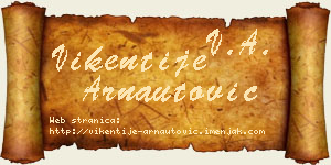 Vikentije Arnautović vizit kartica
